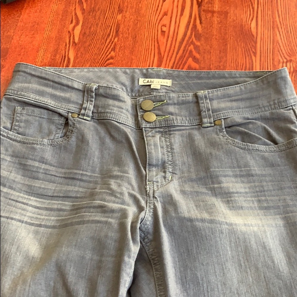 CABi light gray boot cut jeans. Size 12